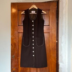1990s chocolate brown midi dress